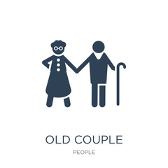 old couple icon vector on white background, old couple trendy fi