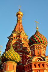 Fototapeta na wymiar Domes of St. Basil's Cathedral on red square, 16-th century. Moscow, Russia