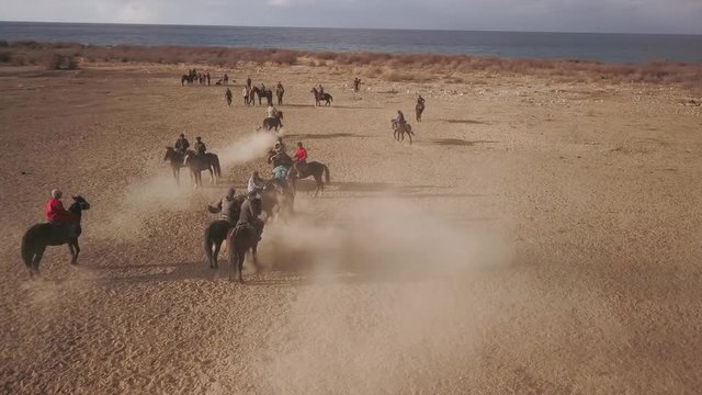 Nomads game Kok Boru kyrgyz national sport aerial survey Kyrgyzstan