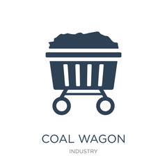 coal wagon icon vector on white background, coal wagon trendy fi