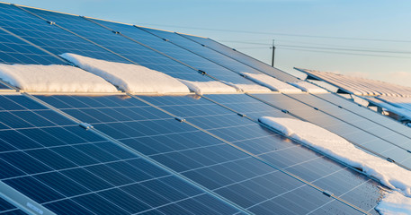 Solar panels as a small part of a solar power plant