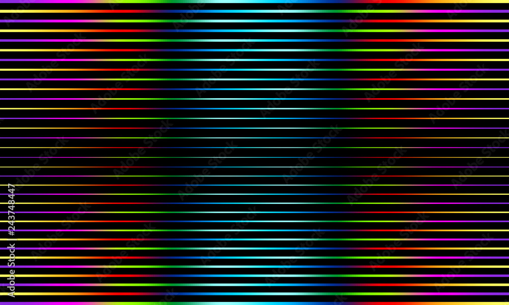 Poster abstract dark vector background with horizontal stripes of rainbow colors.