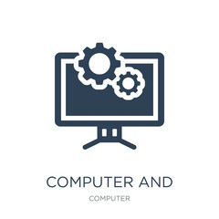 computer and monitor tools icon vector on white background, comp
