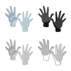 Obraz premium Vector illustration of silhouette and safety logo. Collection of silhouette and comfort stock symbol for web.