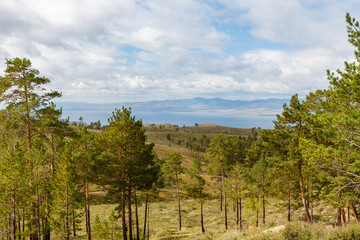 Goose Lake, freshwater lake in the southwest of central Buryatia, Russia.