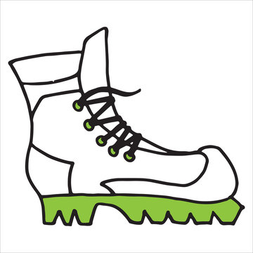 Vector sketch of sneakers with lacing on a white background