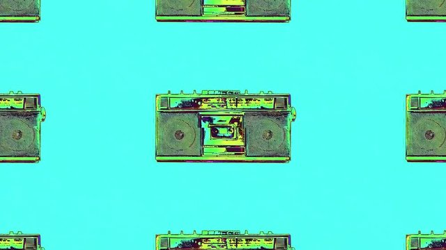 Colorful radio cassette animation
