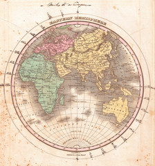 1827, Finley Map of the Eastern Hemisphere, Asia, Australia, Europe, Africa, Anthony Finley mapmaker of the United States in the 19th century