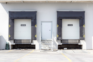 picture of door in industrial warehouse . close up
