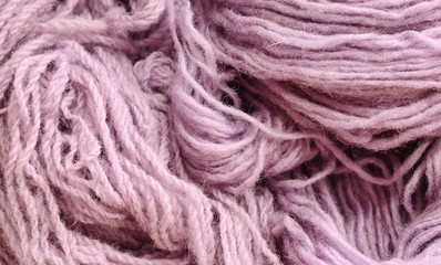 Color yarn for knitting, knitting wool balls . Beautiful yarn knitting background. Close up of...