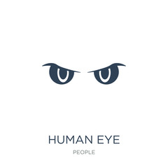 human eye icon vector on white background, human eye trendy fill