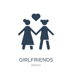 girlfriends icon vector on white background, girlfriends trendy