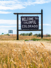 Welcome to Colorado sign at state line.