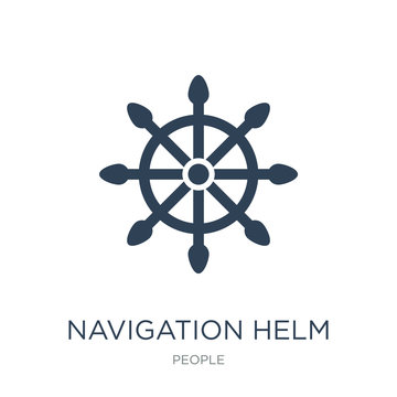 Navigation Helm Icon Vector On White Background, Navigation Helm