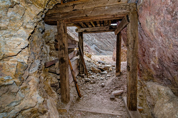 Fototapeta na wymiar Abandoned mine entrance in Death Valley, California