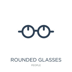 rounded glasses icon vector on white background, rounded glasses