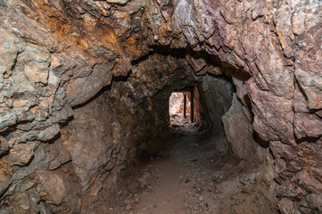 Abandoned mine entrance in Death Valley, California