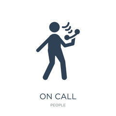 on call icon vector on white background, on call trendy filled i