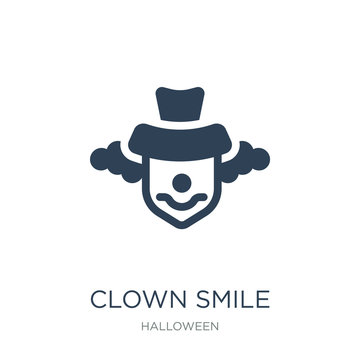 clown smile icon vector on white background, clown smile trendy