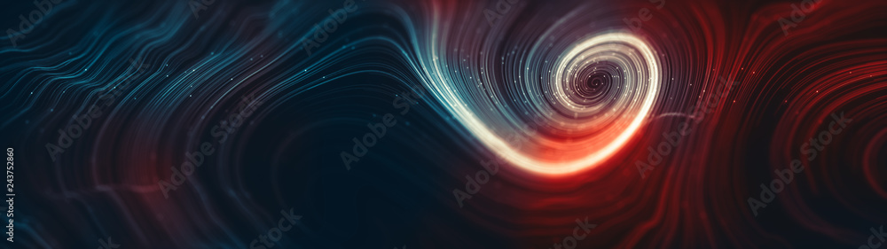Aufkleber abstract creative modern colorful ultra wide background. neon glowing twisted cosmic lines. beautifu