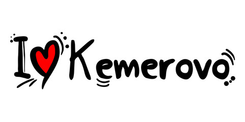 Fototapeta premium Kemerovo city of Russia love message