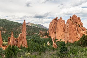 Views of sandstone formations along Central Garden Trail in Garden of the Gods, Colorado