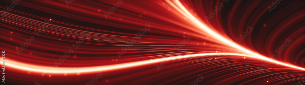 Aufkleber abstract creative modern ultra wide background. neon glowing twisted cosmic lines. beautiful swirls,
