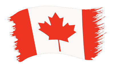 Brushstroke painted flag of Canada