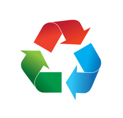 Multicolor recycling logo icon illustration