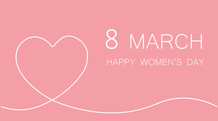 8 march card, womans day background vector illustration.