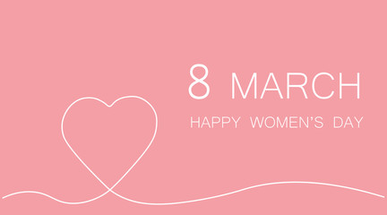 8 march card, womans day background vector illustration.