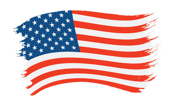 Brushstroke painted flag of USA