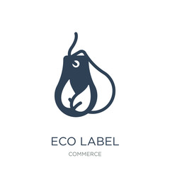 eco label icon vector on white background, eco label trendy fill