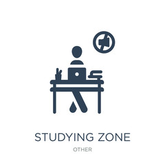 studying zone icon vector on white background, studying zone tre
