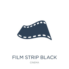 film strip black icon vector on white background, film strip bla