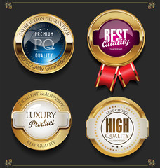 Collection of Elegant golden premium quality labels