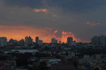 Fototapeta na wymiar Sunset in Latin America big city
