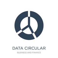 data circular chart icon vector on white background, data circul