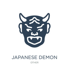 japanese demon icon vector on white background, japanese demon t