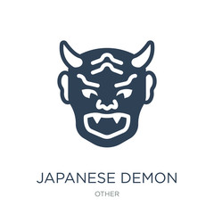japanese demon icon vector on white background, japanese demon t