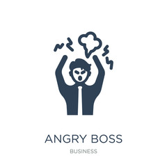 angry boss icon vector on white background, angry boss trendy fi