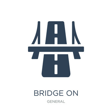 bridge on avenue perspective icon vector on white background, br