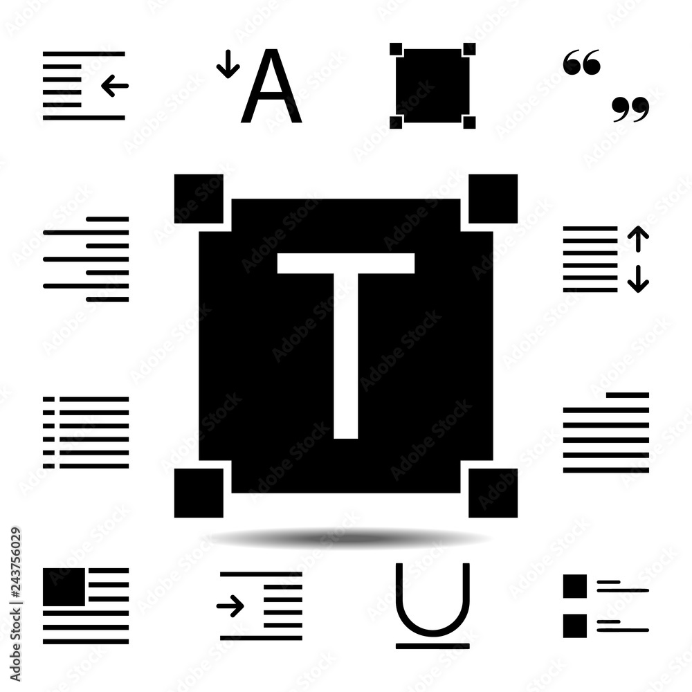 Poster editorial, select, text icon. simple glyph, flat vector of text editor set icons for ui and ux, webs