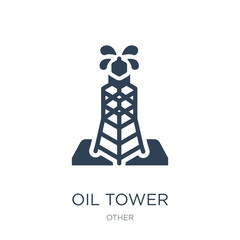 oil tower icon vector on white background, oil tower trendy fill