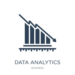 data analytics descendant graphic icon vector on white backgroun