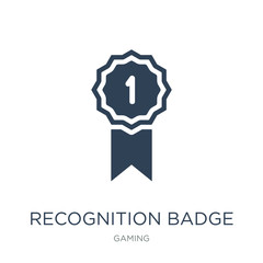 recognition badge icon vector on white background, recognition b