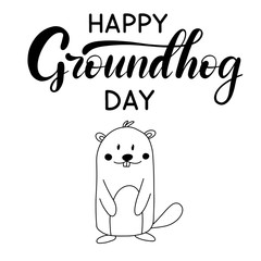 Vector lettering illustration for grounhog day