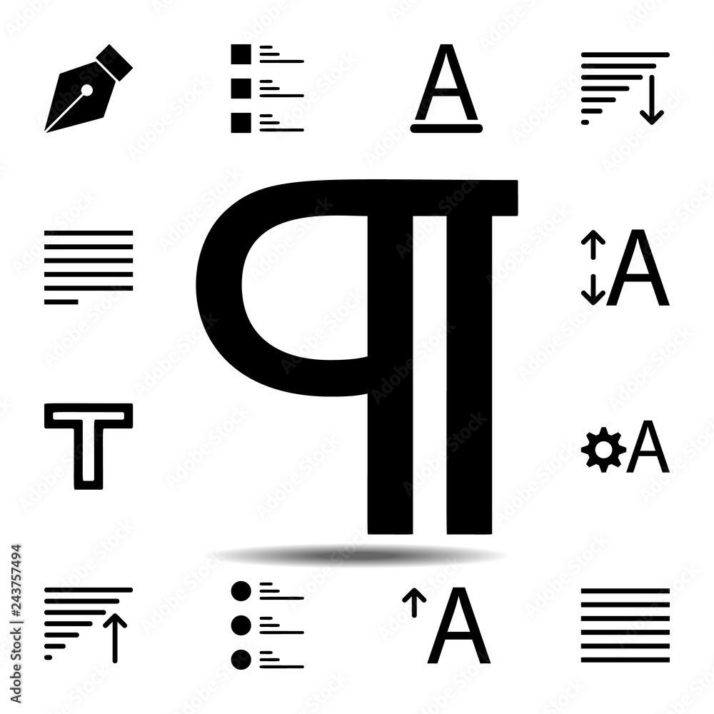 Poster paragraph, text icon. simple glyph, flat vector of text editor set icons for ui and ux, website or m