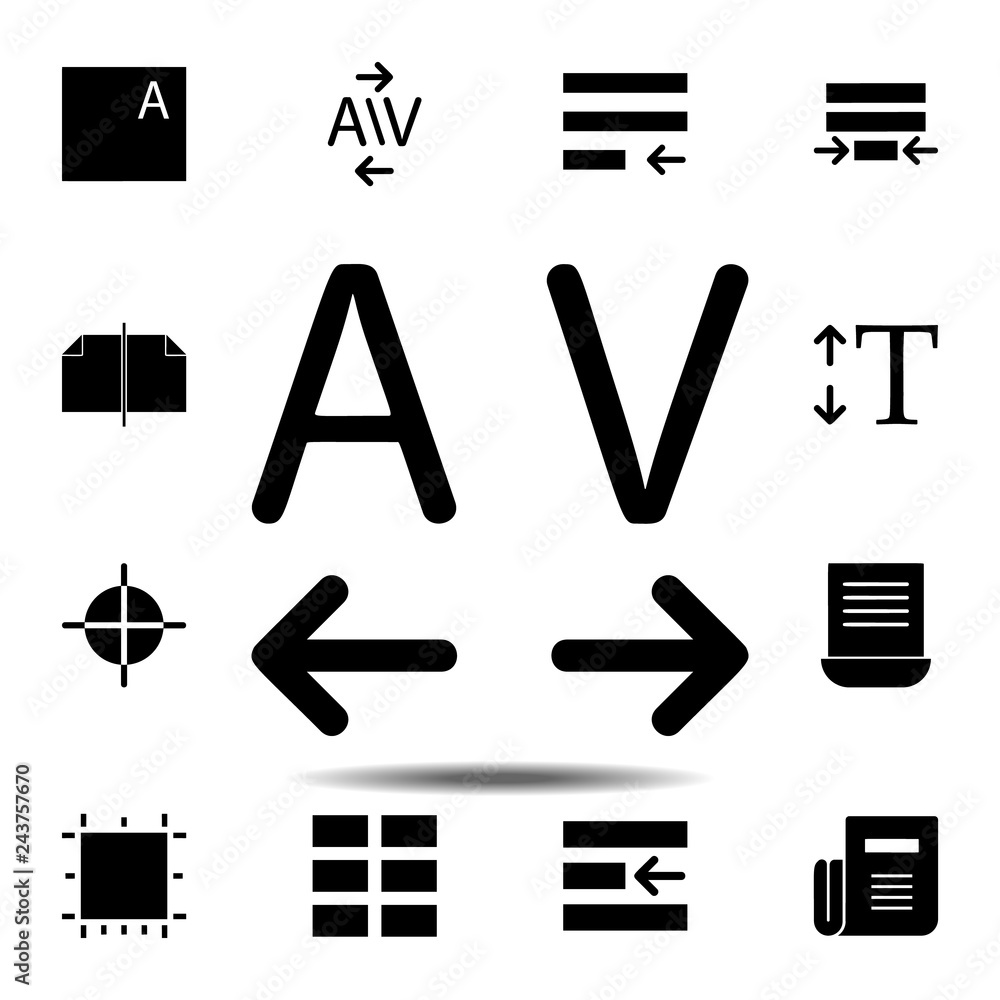 Poster tracking, text icon. simple glyph, flat vector of text editor set icons for ui and ux, website or mo