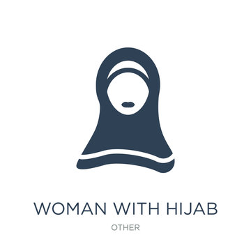 woman with hijab icon vector on white background, woman with hij